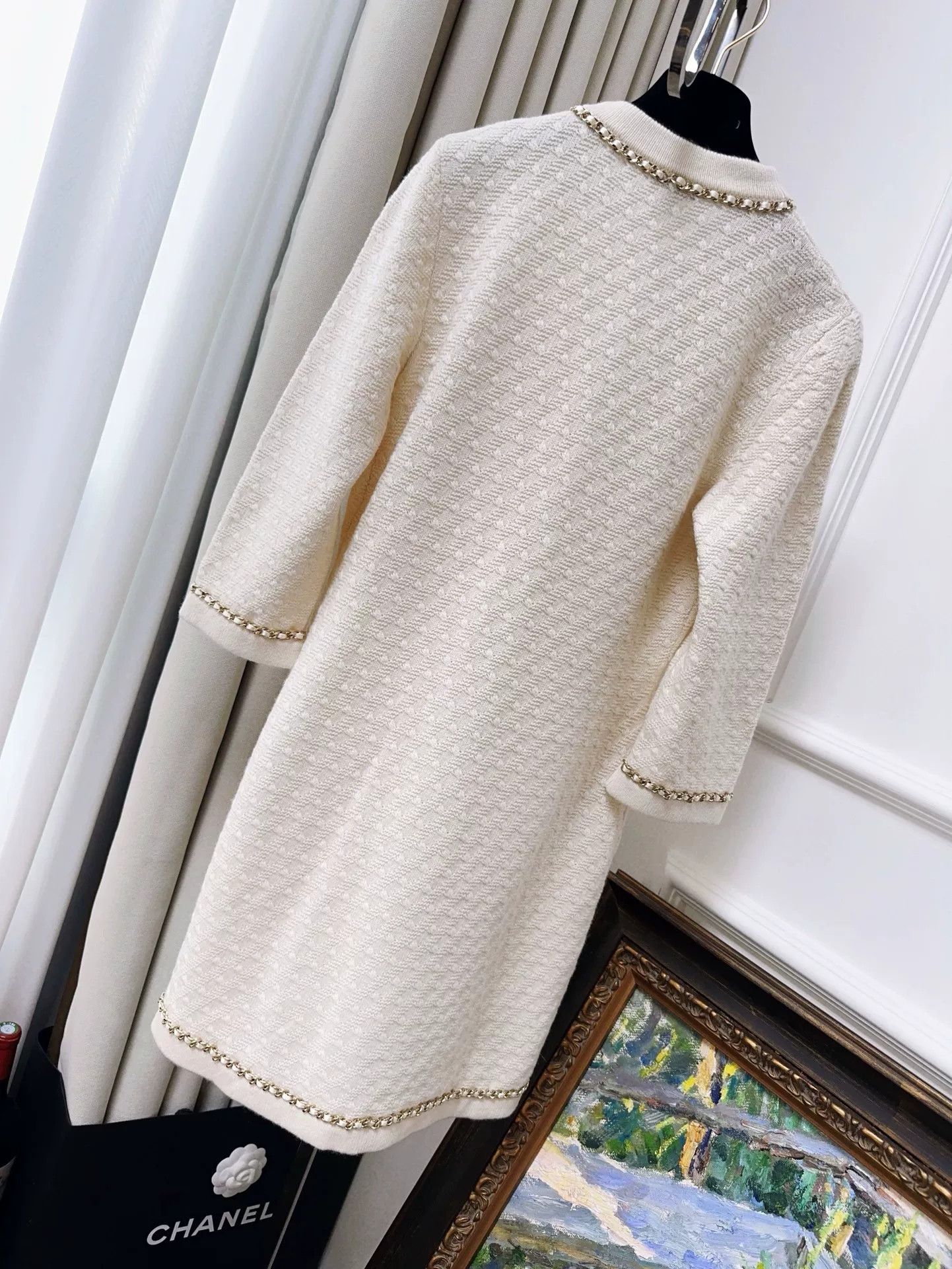 Chanel chanel cream cashmere knitted dress coat Size US S / EU 44-46 / 1 - 2 Thumbnail