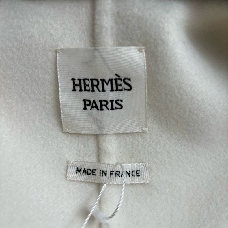 Hermes Hermes White Lapel Cashmere Coat Size US L / EU 52-54 / 3 - 4 Thumbnail