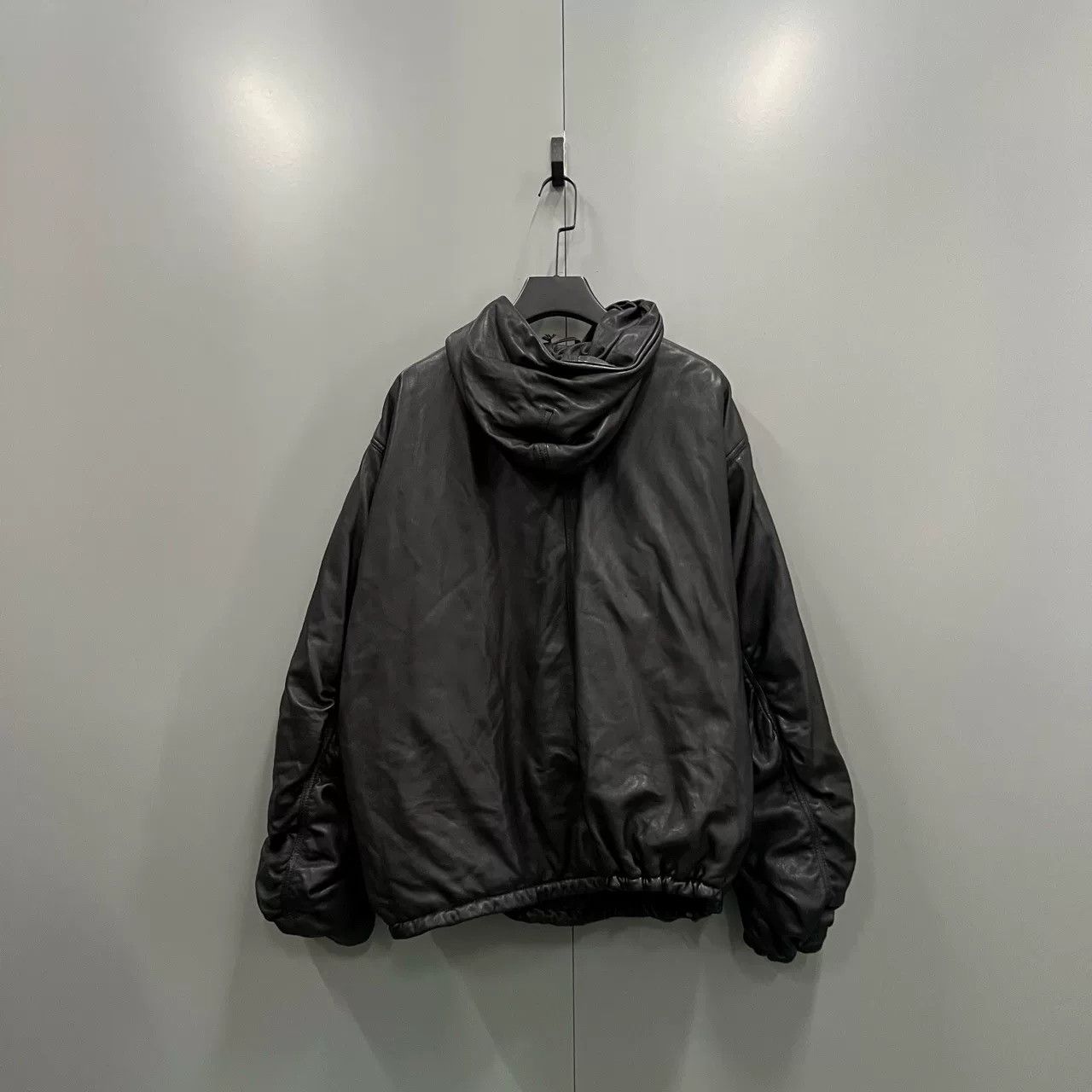Balenciaga Balenciaga Black Leather Hoodie Size US S / EU 44-46 / 1 - 2 Thumbnail
