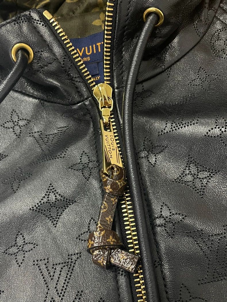 Louis Vuitton Louis Vuitton Black Logo Leather Hooded Jacket Size US XS / EU 42 / 0 - 2 Thumbnail