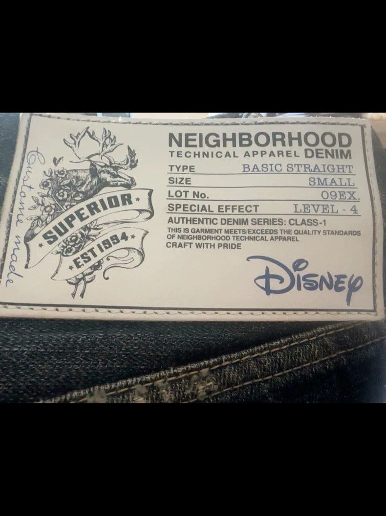Neighborhood NBHD 09 Disney Mickey Denim Jeans Size US 28 / EU 44 - 4 Thumbnail
