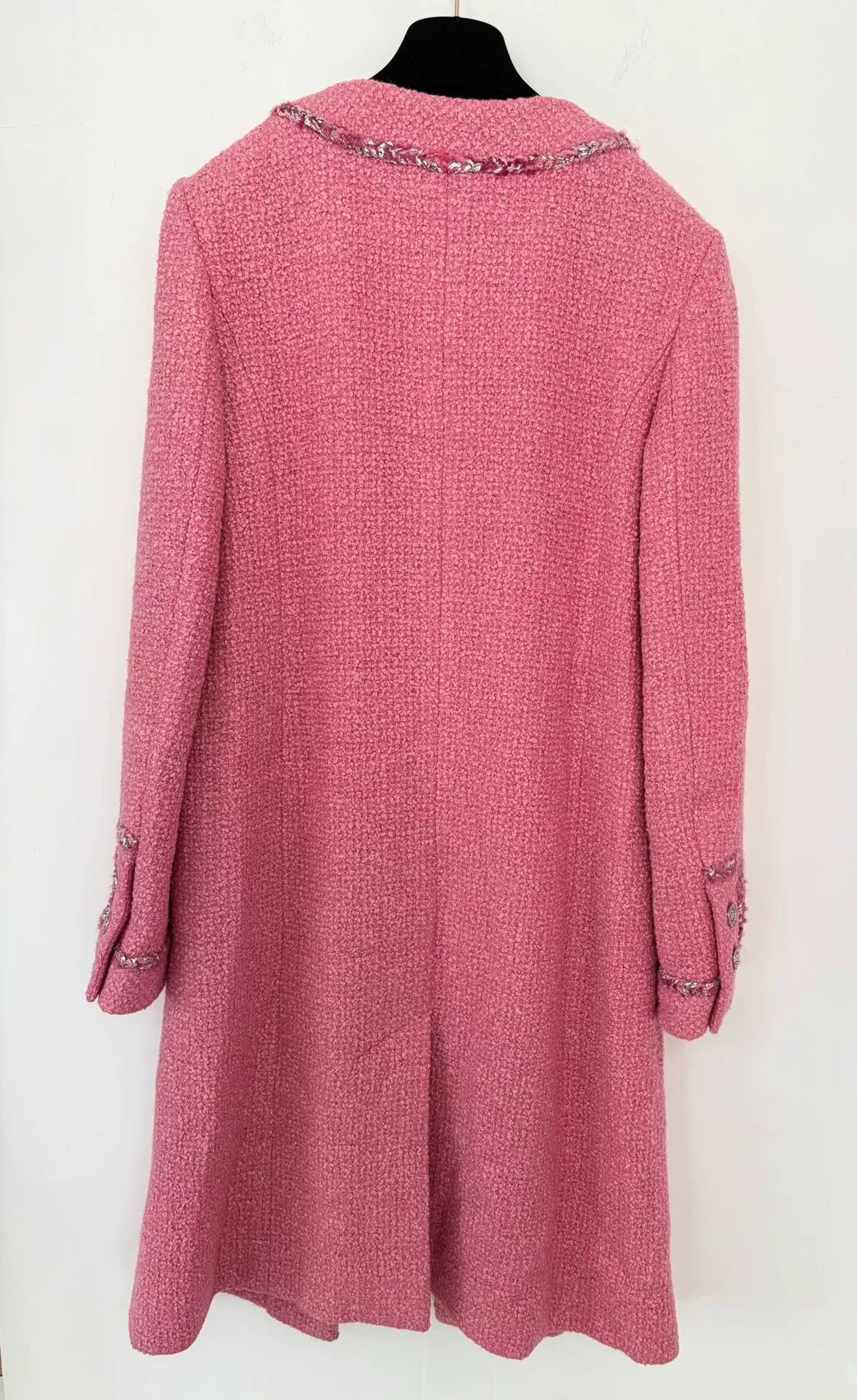 Chanel Chanel 22A Pink Tweed Mid-Length Coat Size US S / EU 44-46 / 1 - 2 Thumbnail