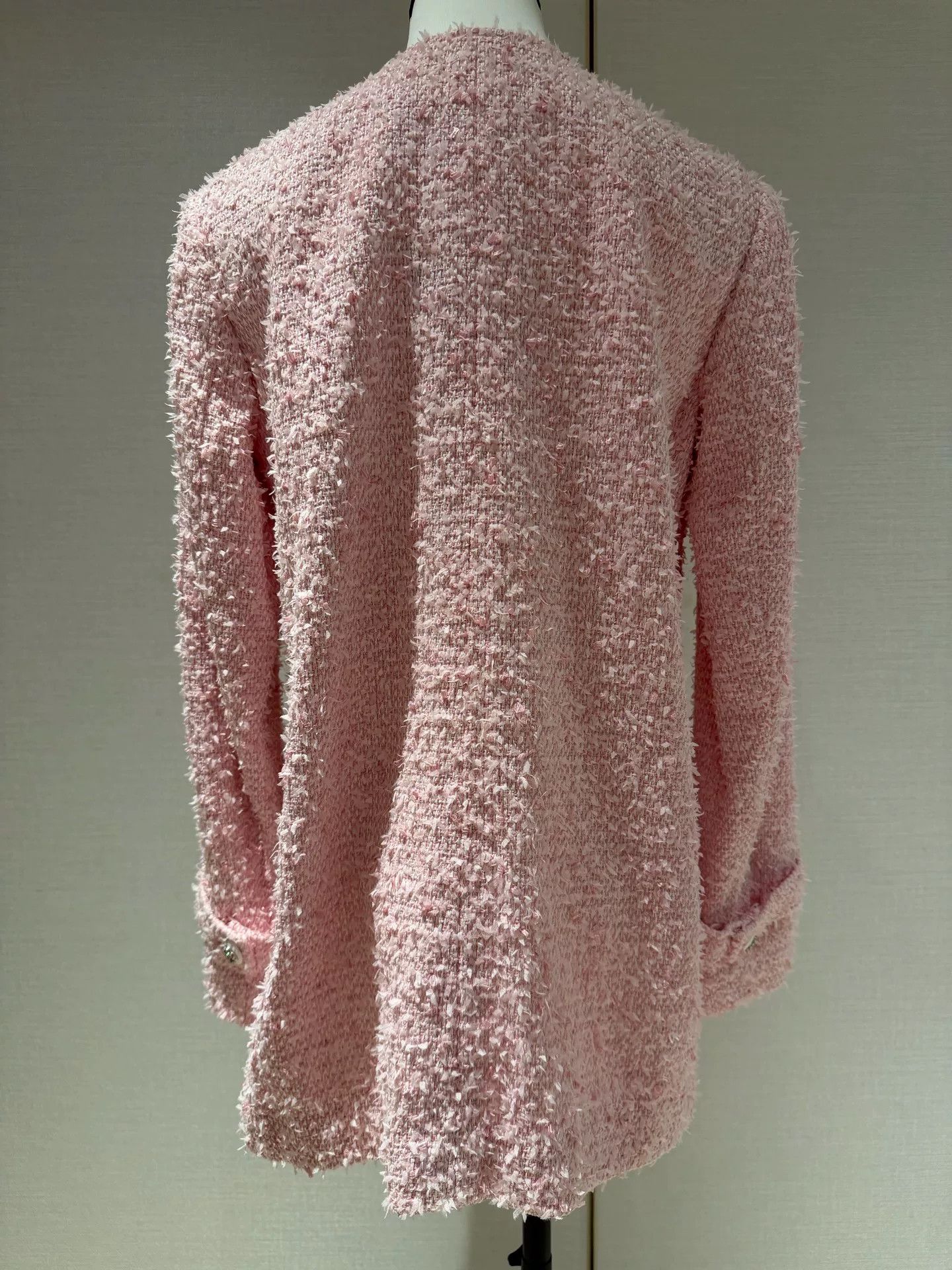 Chanel Chanel 21C Pink Tweed Long Coat Size US S / EU 44-46 / 1 - 2 Thumbnail