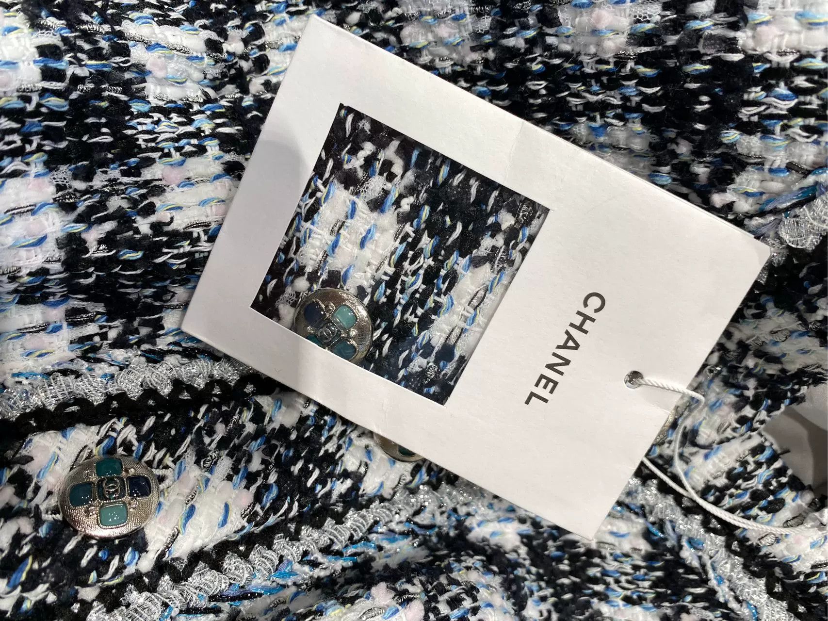 Chanel Chanel 23P Blue White Tweed Jacket Size US S / EU 44-46 / 1 - 4 Thumbnail