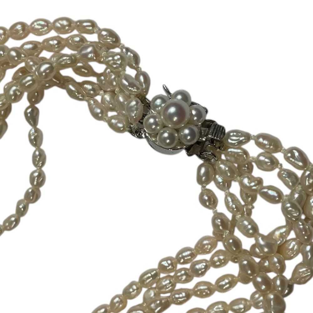 Other Tasaki Tasaki Freshwater Pearl 6-Strand Necklace Silver Metal Necklace DUTY FREE for USA Size ONE SIZE - 3 Thumbnail