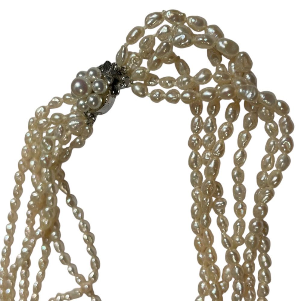 Other Tasaki Tasaki Freshwater Pearl 6-Strand Necklace Silver Metal Necklace DUTY FREE for USA Size ONE SIZE - 4 Thumbnail