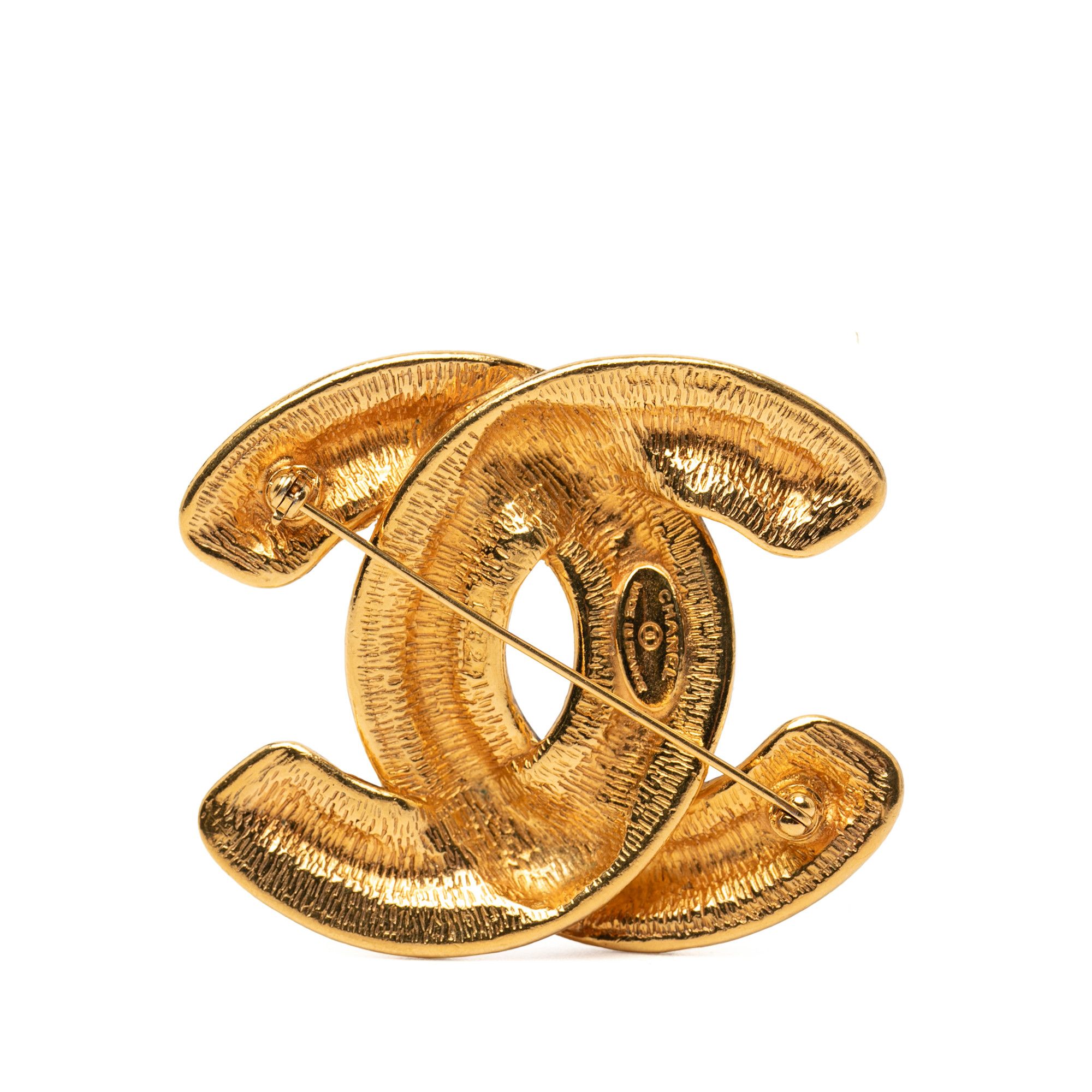 Chanel Chanel CC Gold Plated Quilted Brooch Size ONE SIZE - 2 Thumbnail