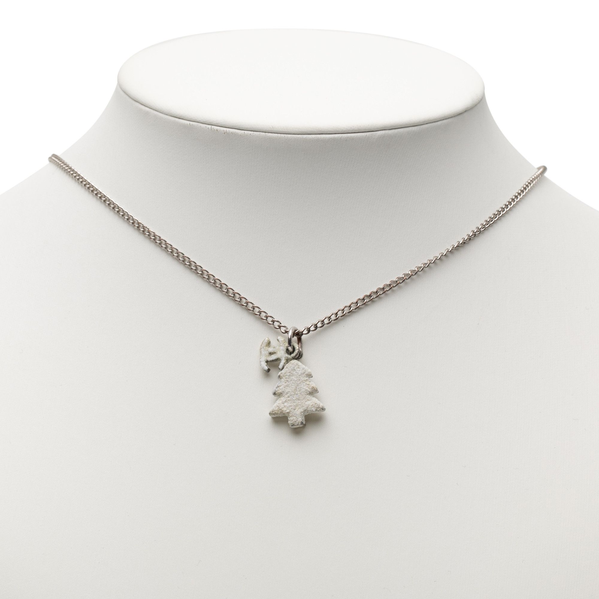 Chanel Chanel Silver Plated CC Christmas Tree Pendant Necklace Size ONE SIZE - 4 Thumbnail