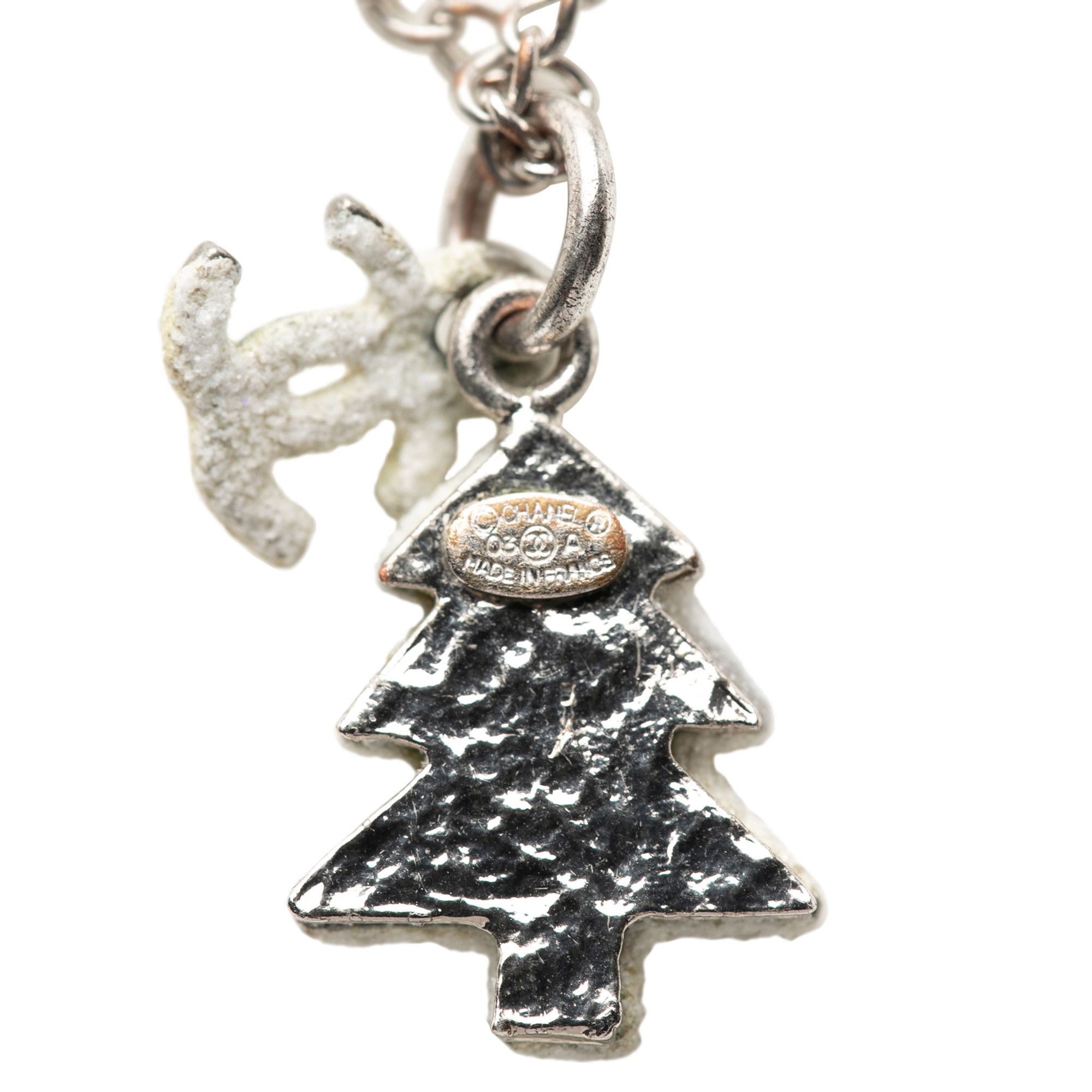 Chanel Chanel Silver Plated CC Christmas Tree Pendant Necklace Size ONE SIZE - 2 Thumbnail