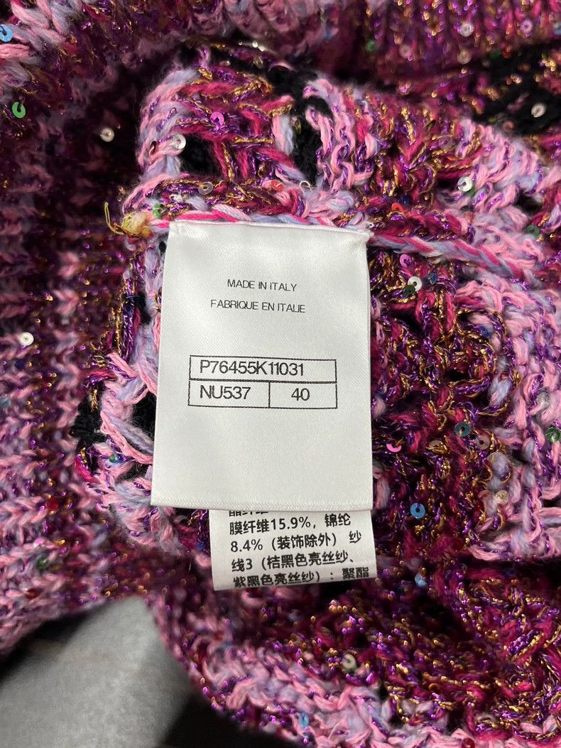 Chanel Chanel 24C Sequin Knit Cardigan Size US M / EU 48-50 / 2 - 6 Thumbnail