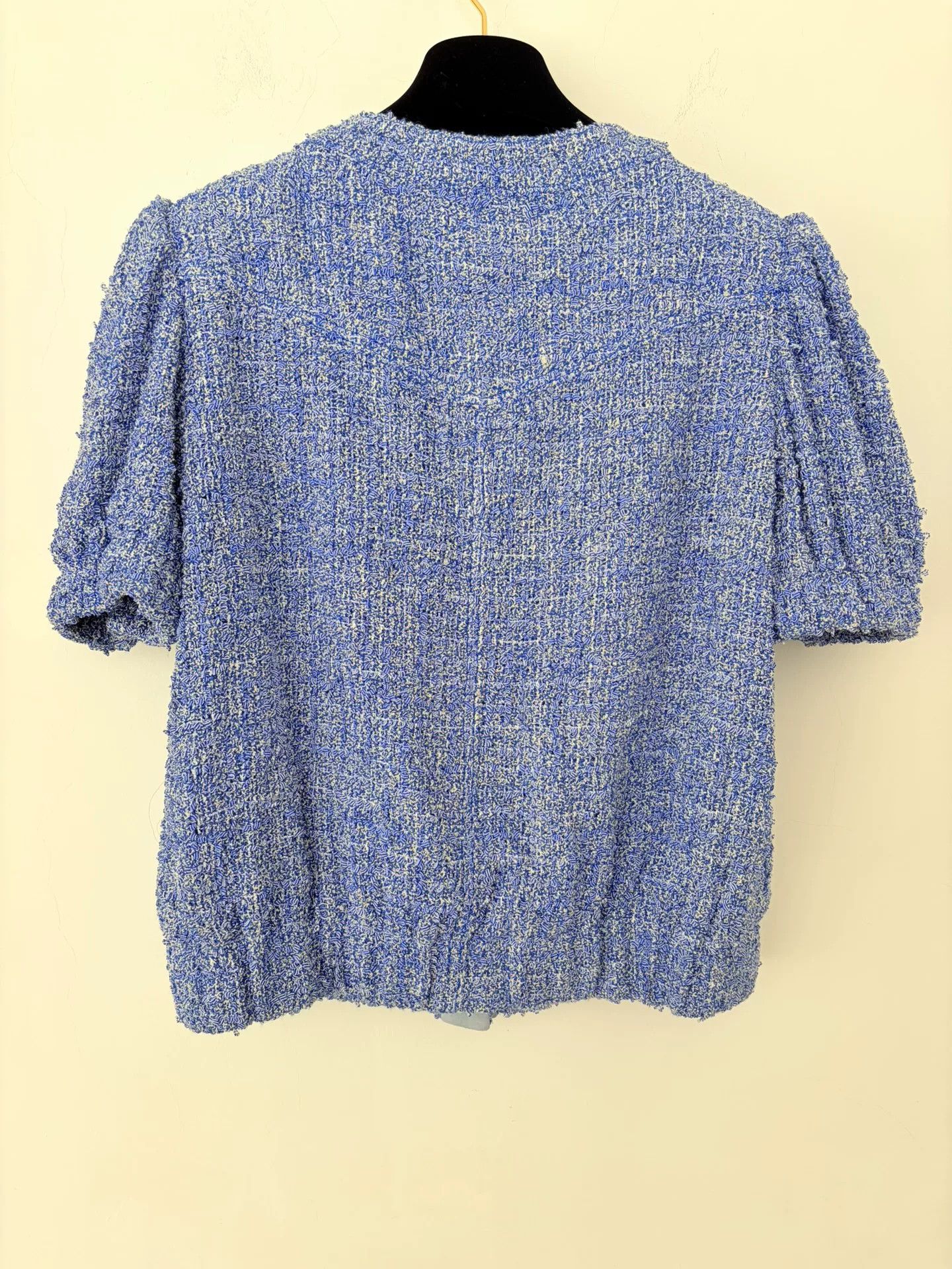 Chanel Chanel Blue Tweed Short Sleeve Jacket Size US XS / EU 42 / 0 - 2 Thumbnail