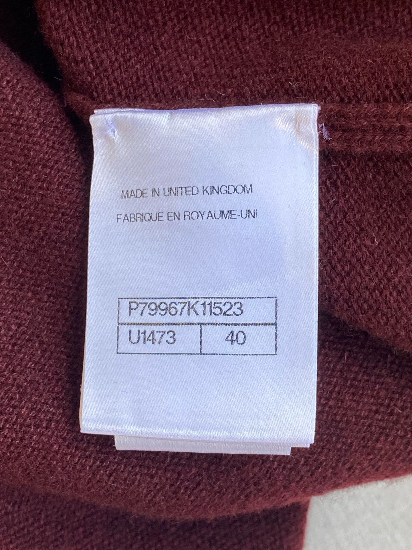 Chanel Chanel 25 Burgundy Knit Cardigan FR40 Size US XL / EU 56 / 4 - 5 Thumbnail