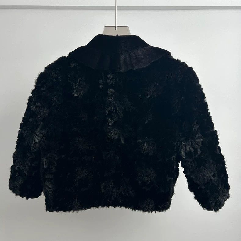 Fendi Black Mink Fur Collar Coat