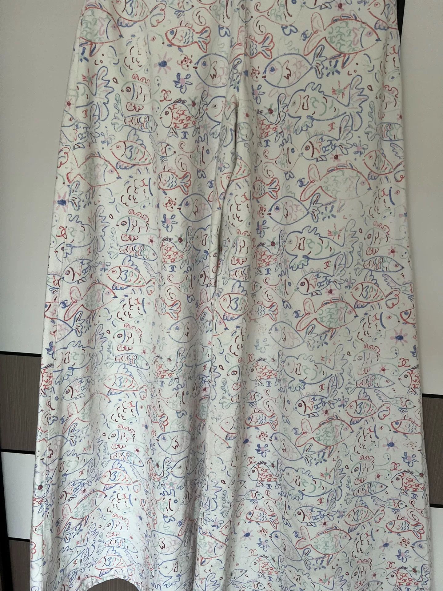 Chanel chanel fish pattern wide-leg pants size 38 Size US 38 / EU 54 - 6 Thumbnail