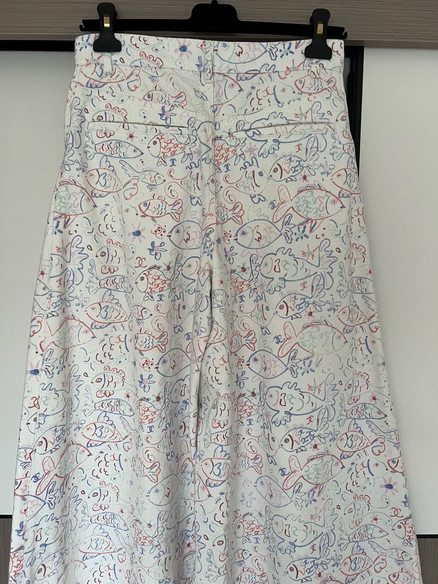 Chanel chanel fish pattern wide-leg pants size 38 Size US 38 / EU 54 - 4 Thumbnail