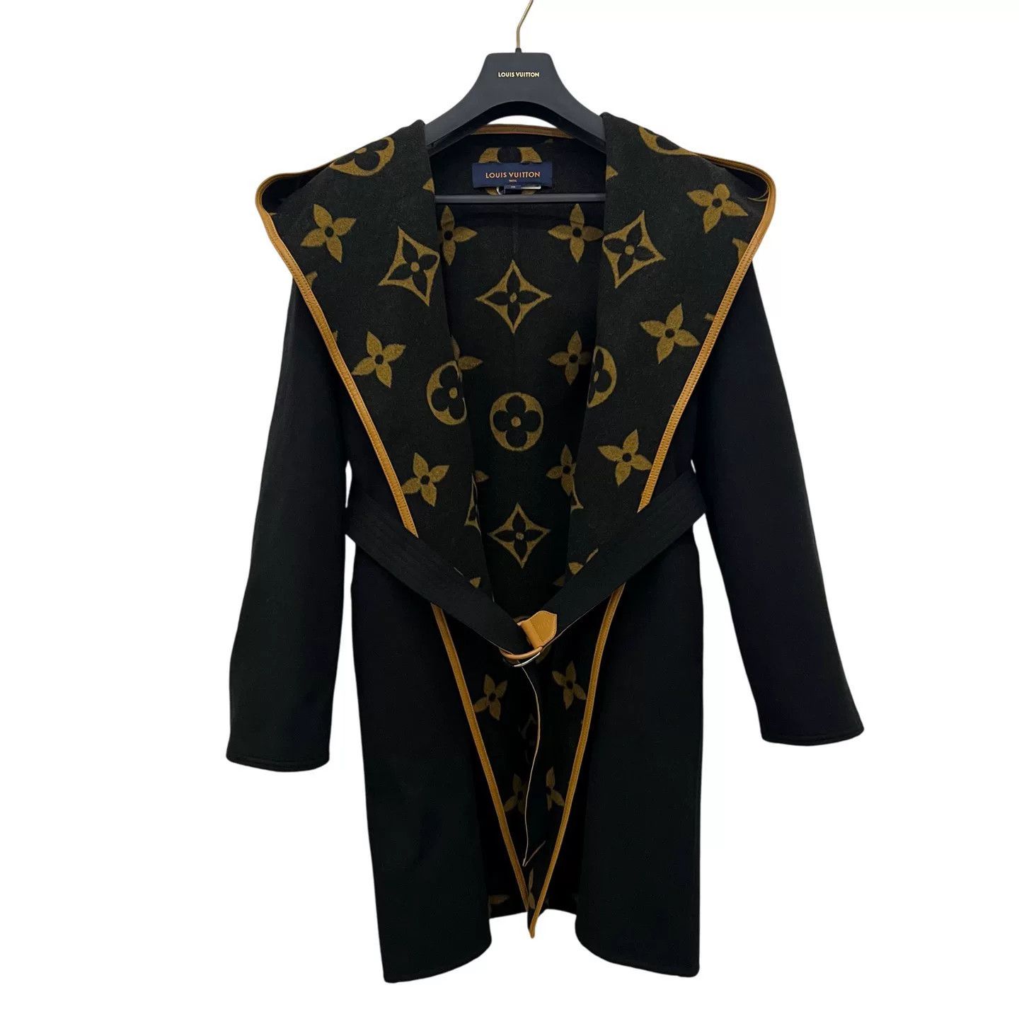 Louis Vuitton Louis Vuitton Black Orange Print Hooded Coat Size US XL / EU 56 / 4 - 2 Thumbnail