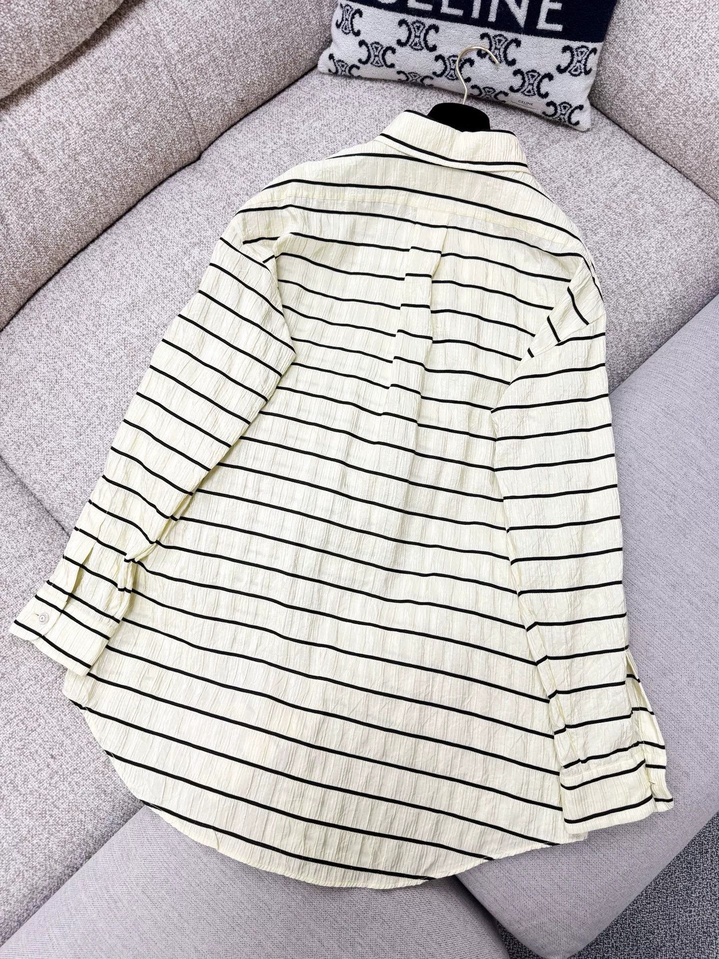 Chanel Chanel 25S Yellow Stripe Long Sleeve Shirt Size US M / EU 48-50 / 2 - 5 Thumbnail