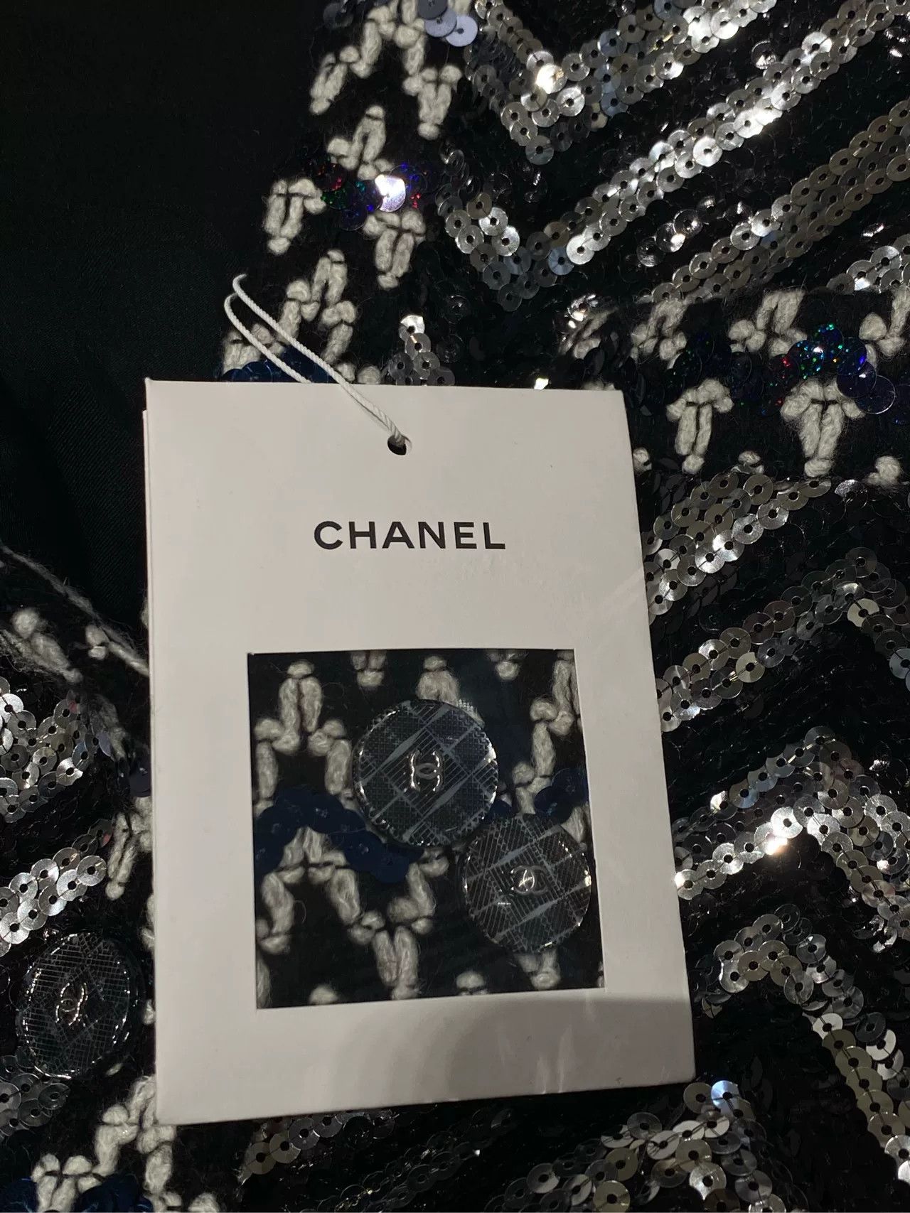 Chanel Chanel 21k Silver Black Sequin Jacket Size US XS / EU 42 / 0 - 3 Thumbnail