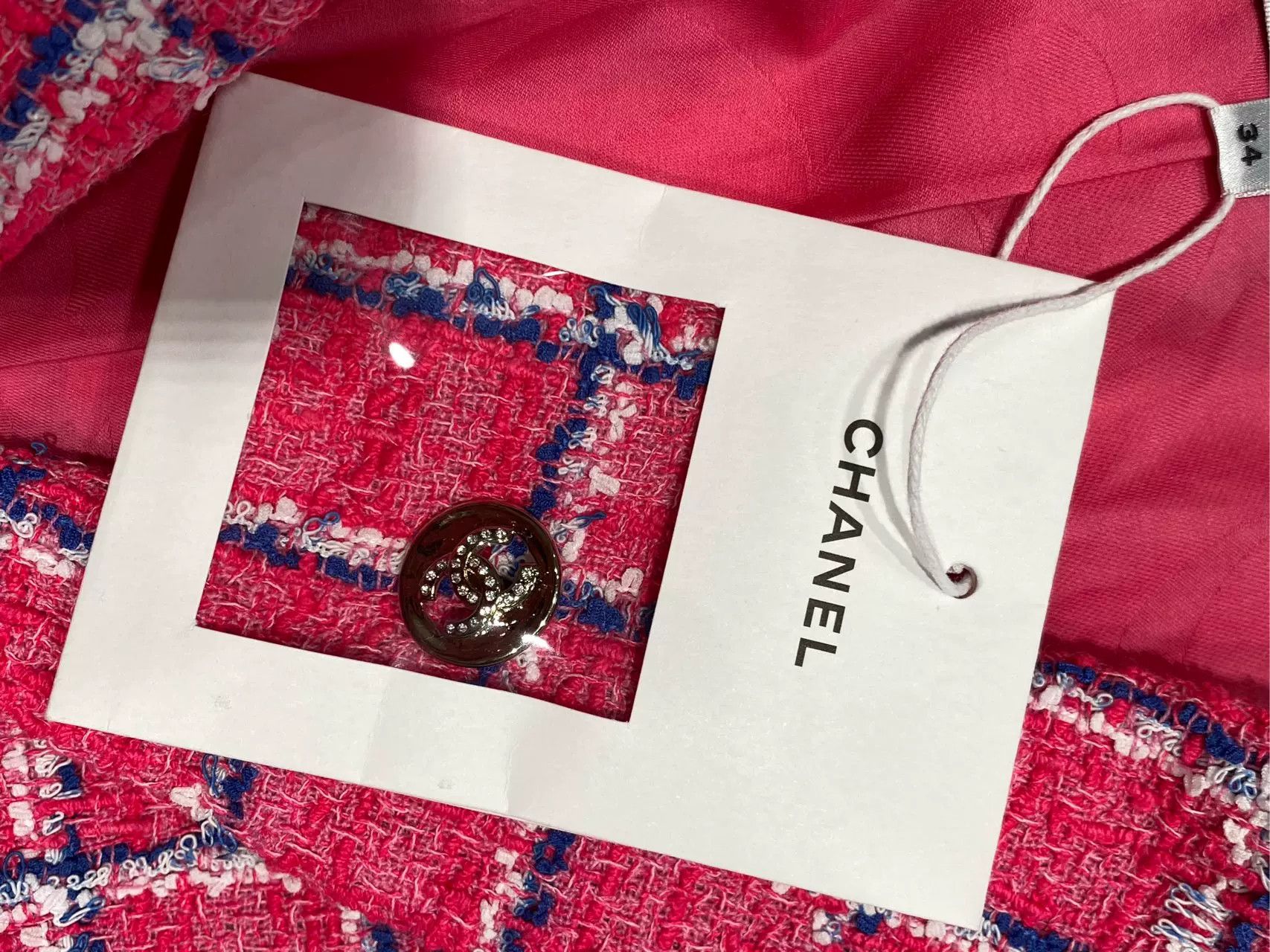 Chanel Chanel Pink Plaid Blazer Coat FR34 Size US XS / EU 42 / 0 - 3 Thumbnail