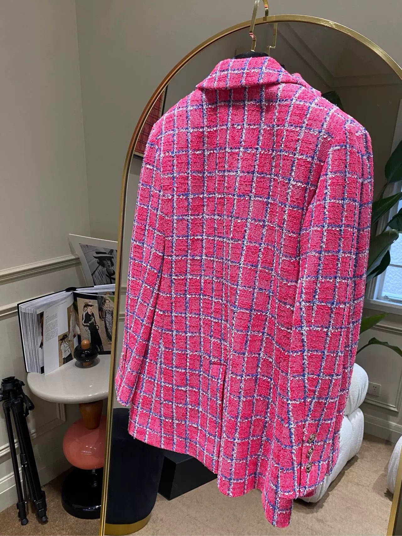 Chanel Chanel Pink Plaid Blazer Coat FR34 Size US XS / EU 42 / 0 - 2 Thumbnail
