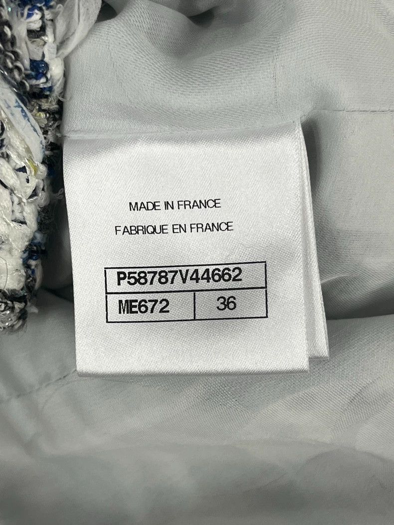 Chanel Chanel Waterfall Blue White Fringe Jacket Size US M / EU 48-50 / 2 - 5 Thumbnail