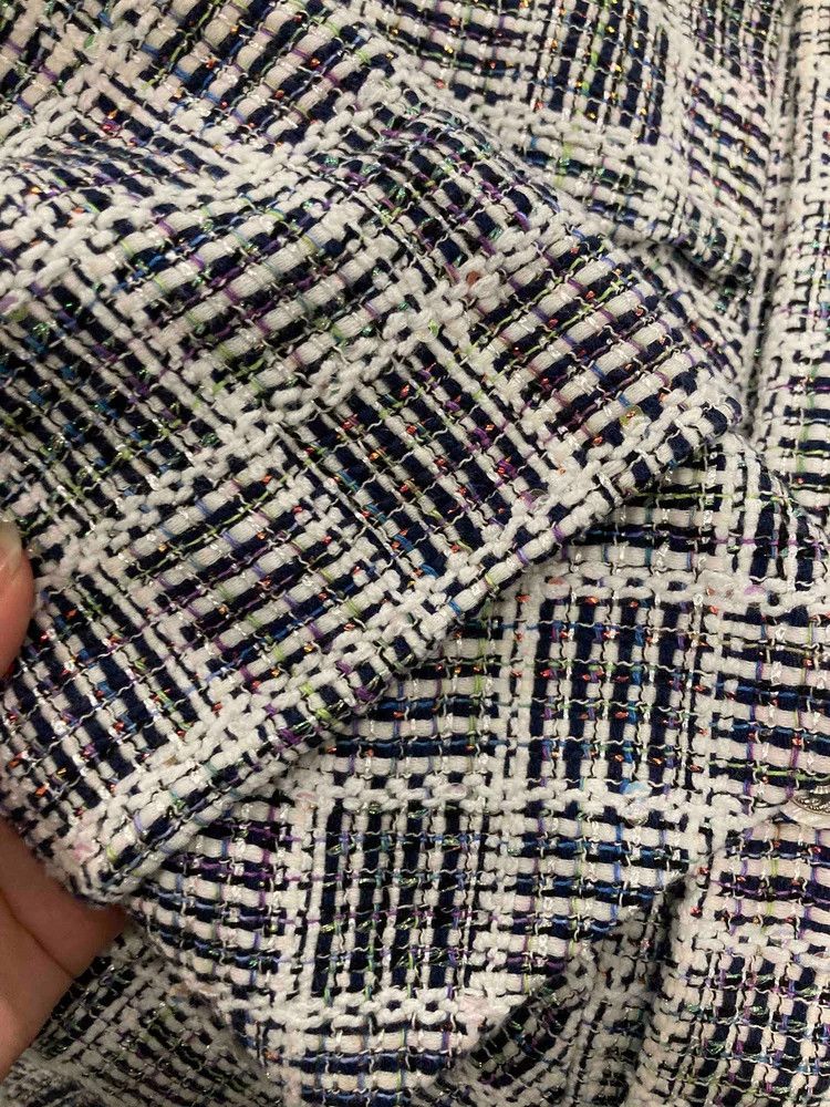Chanel white checkered Chanel cropped jacket Size US M / EU 48-50 / 2 - 6 Thumbnail