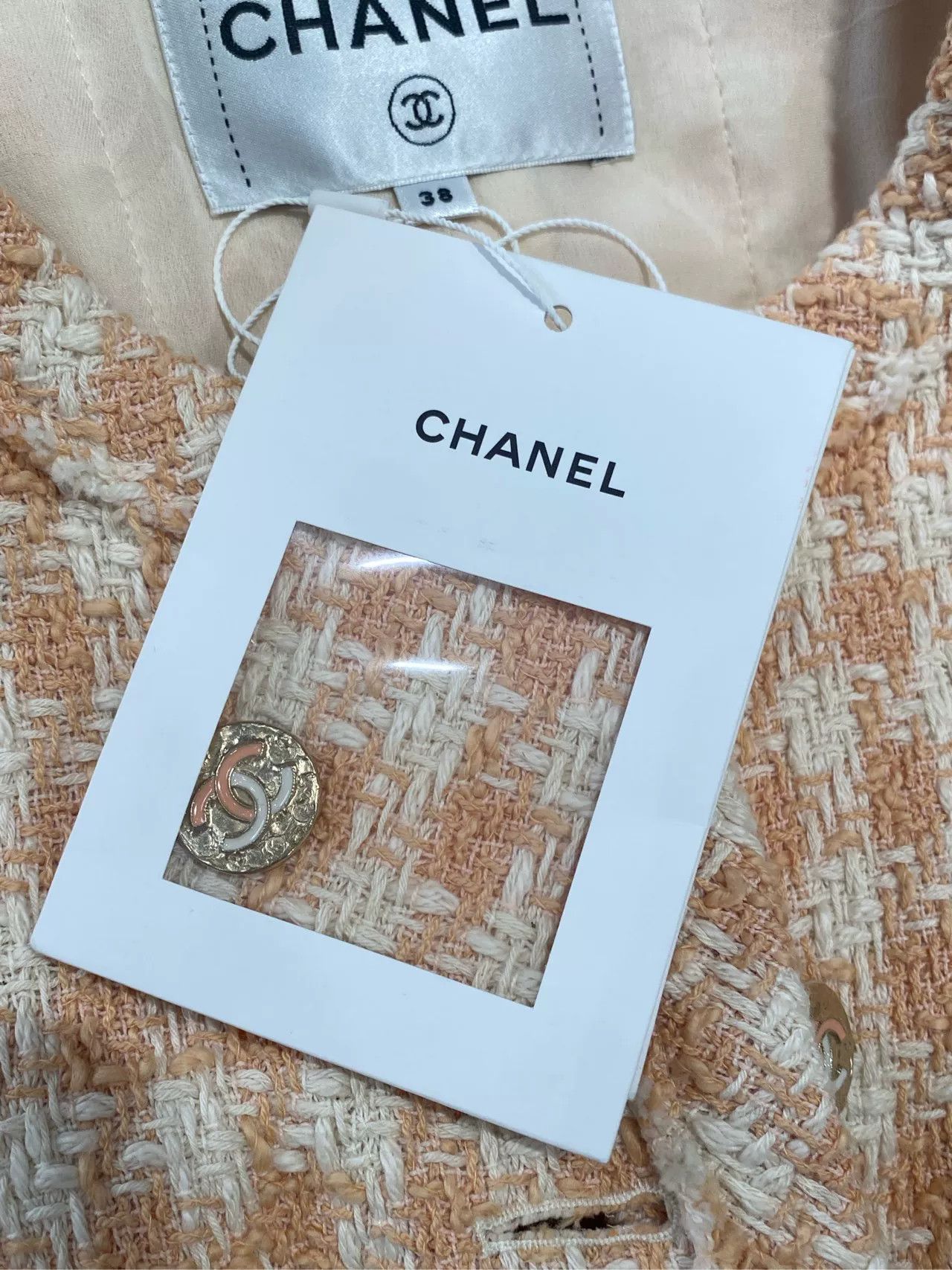 Chanel Chanel 23 Orange Plaid Belted Jacket Size US M / EU 48-50 / 2 - 4 Thumbnail