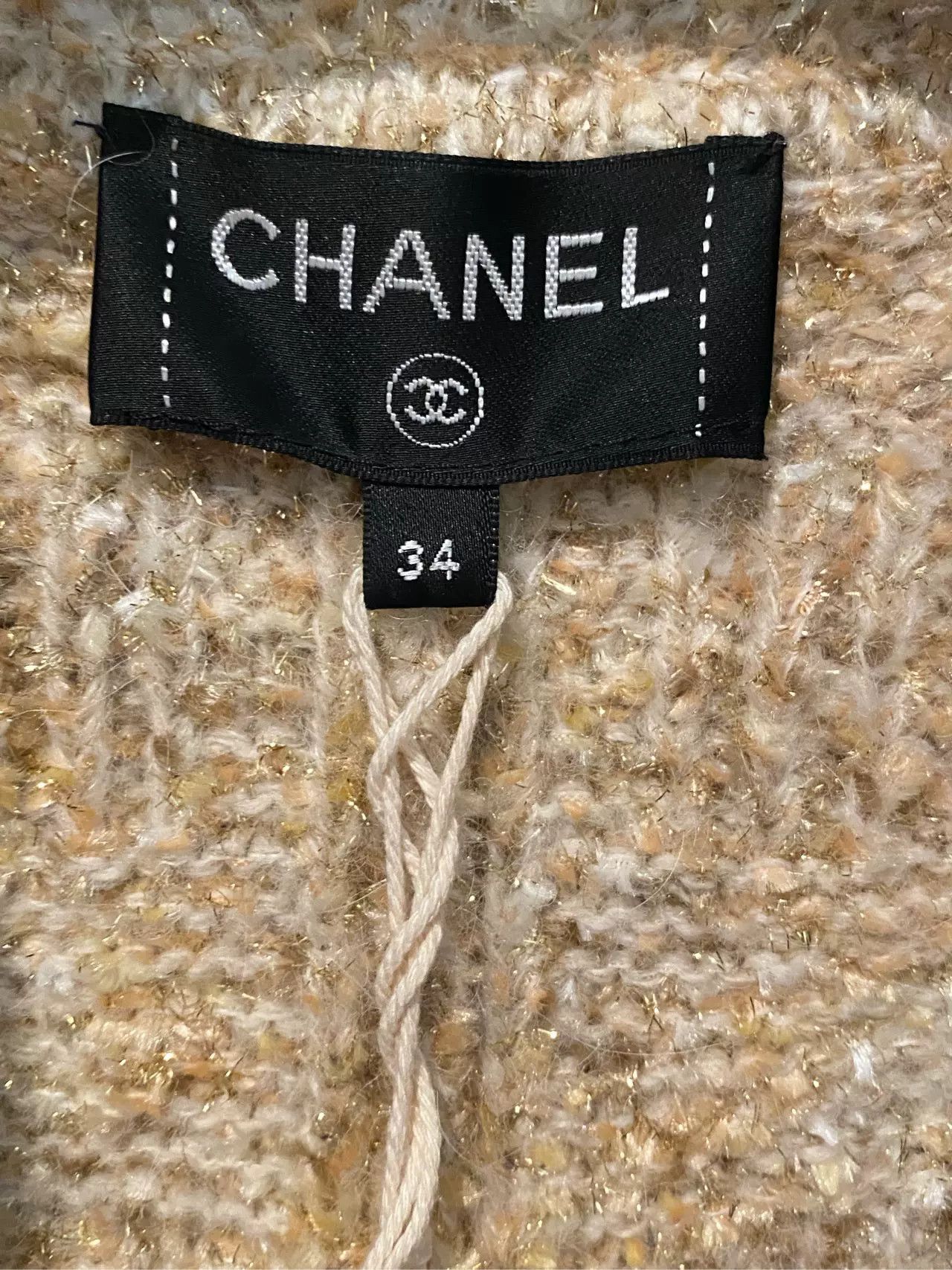 Chanel Chanel 20A Gold Knit Coat with Belt Size US XS / EU 42 / 0 - 2 Thumbnail