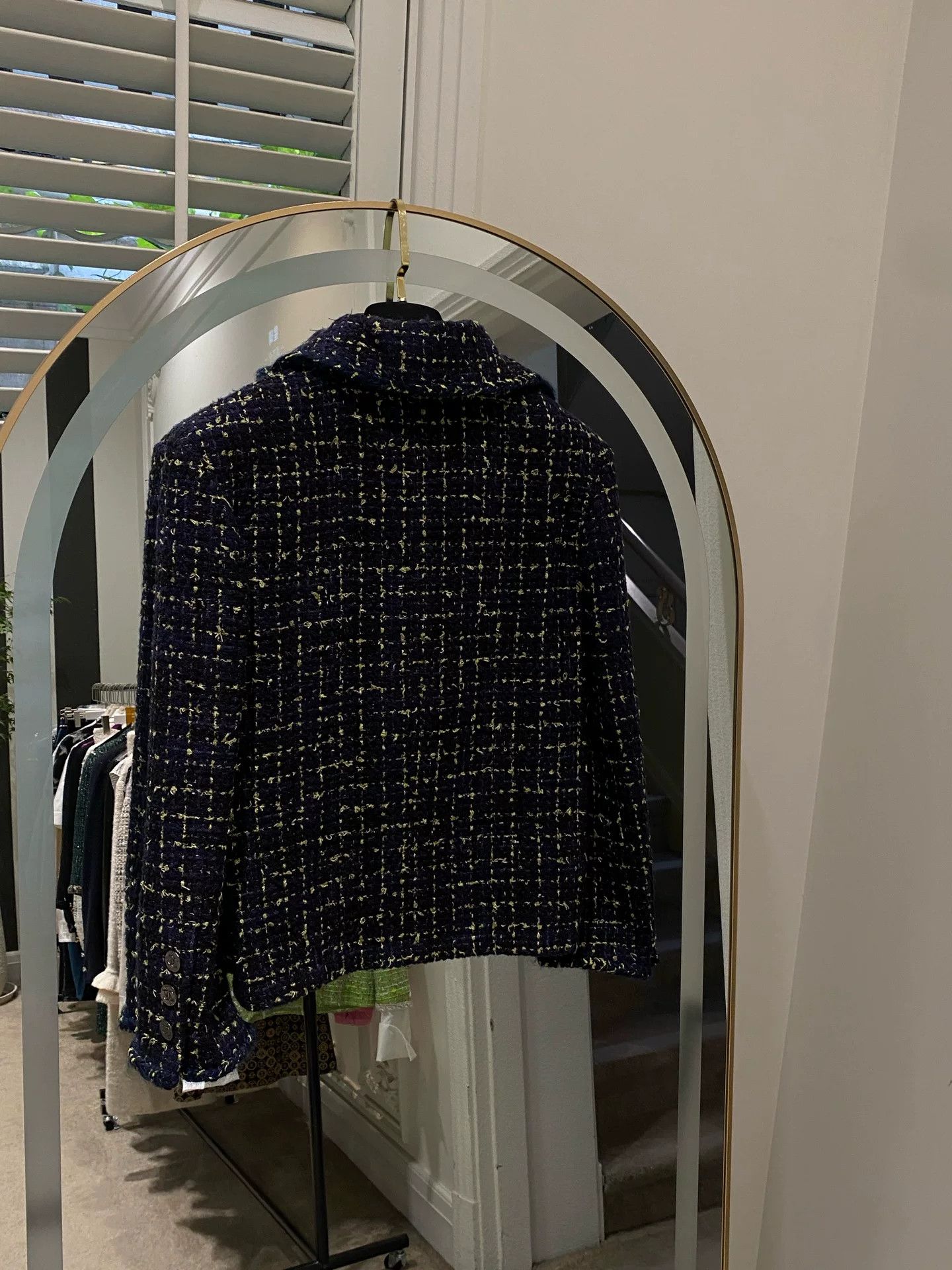 Chanel Chanel 2022 Blue Yellow Plaid Tweed Jacket Size US S / EU 44-46 / 1 - 2 Thumbnail