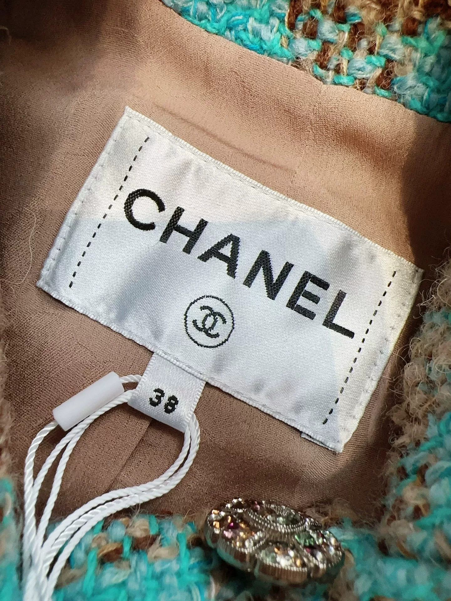 Chanel vintage chanel teal checkered dress coat Size US M / EU 48-50 / 2 - 6 Thumbnail