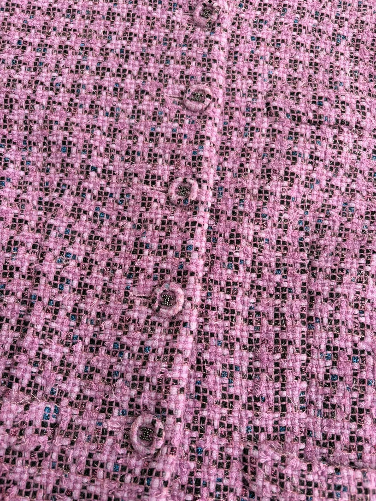 Chanel Chanel Purple Houndstooth Wool Stand-Collar Coat Size US XS / EU 42 / 0 - 3 Thumbnail