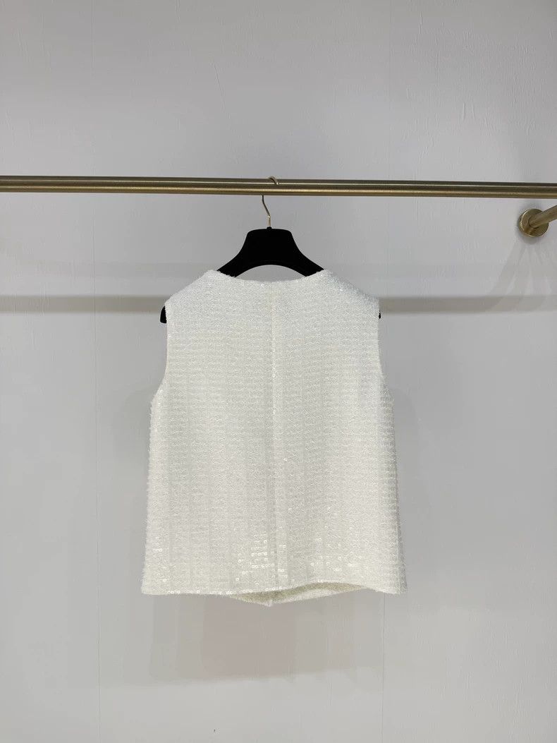 Chanel Chanel 25S White Sequin Vest Coat Size US S / EU 44-46 / 1 - 4 Thumbnail