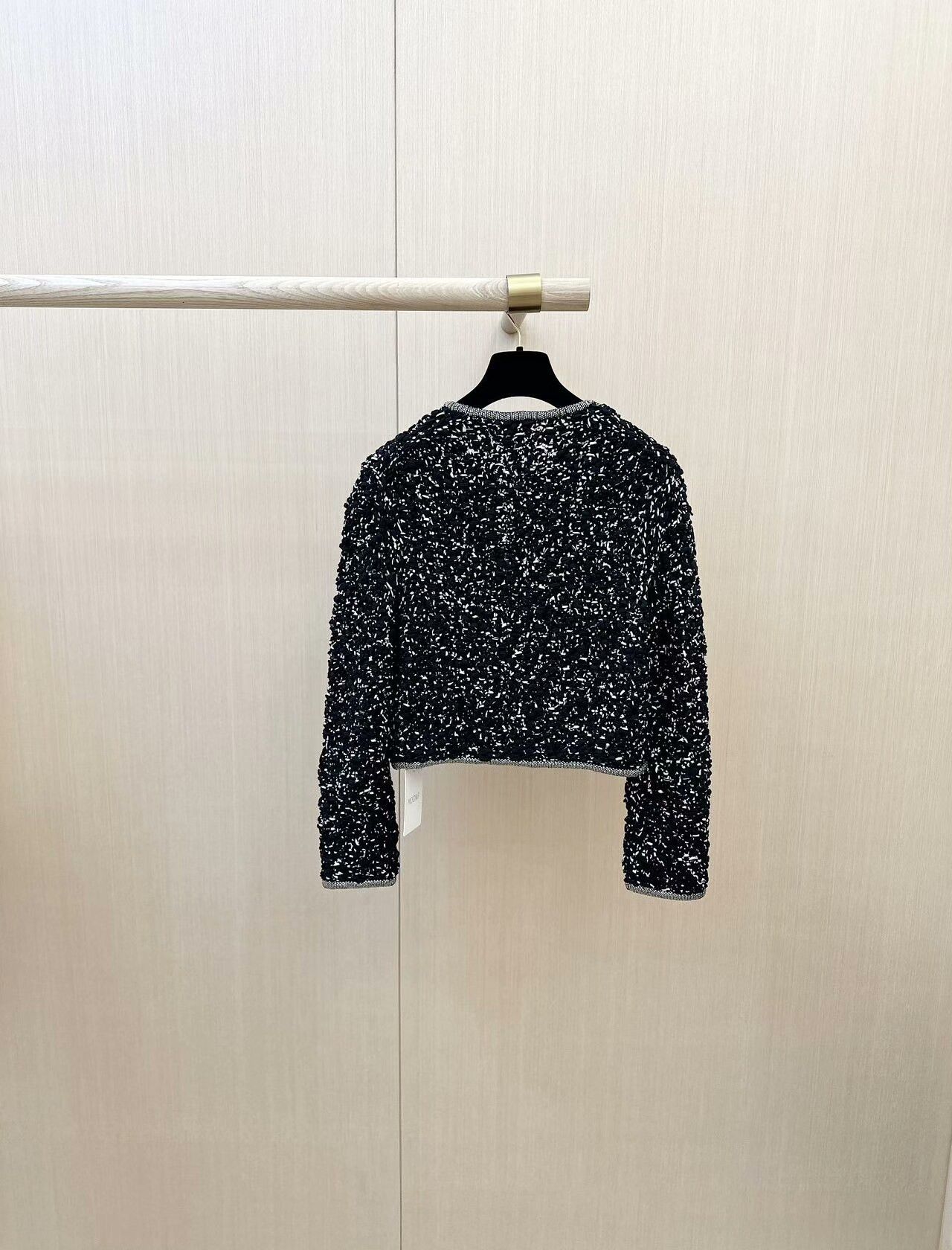 Chanel Chanel 25P Black White Crystal Trim Jacket Size US M / EU 48-50 / 2 - 2 Thumbnail