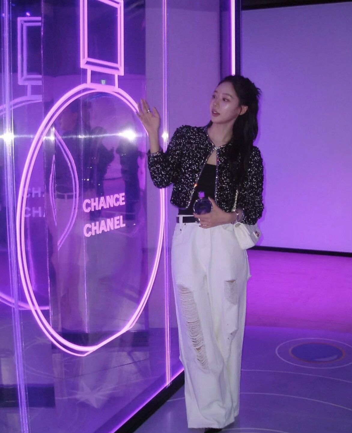Chanel Chanel 25P Black White Crystal Trim Jacket Size US M / EU 48-50 / 2 - 8 Thumbnail