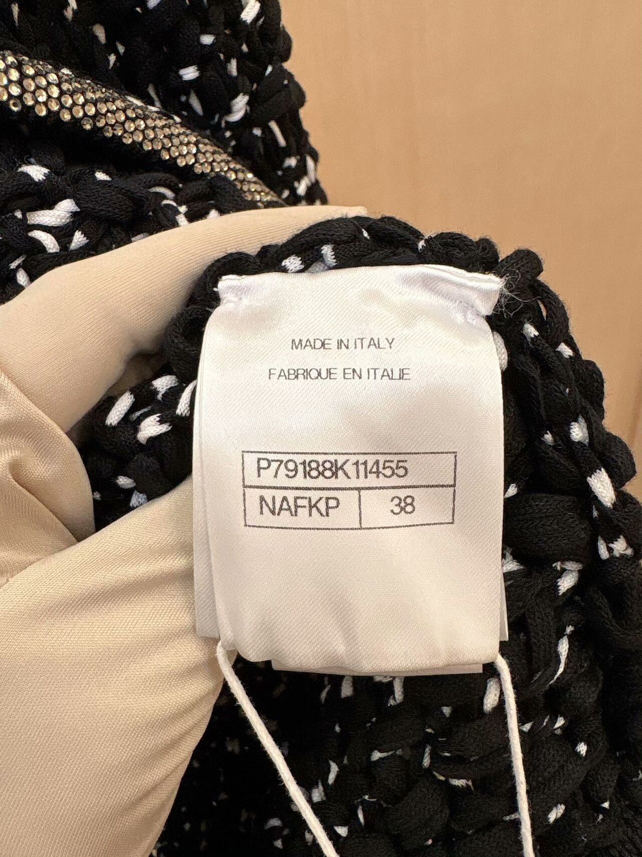 Chanel Chanel 25P Black White Crystal Trim Jacket Size US M / EU 48-50 / 2 - 4 Thumbnail
