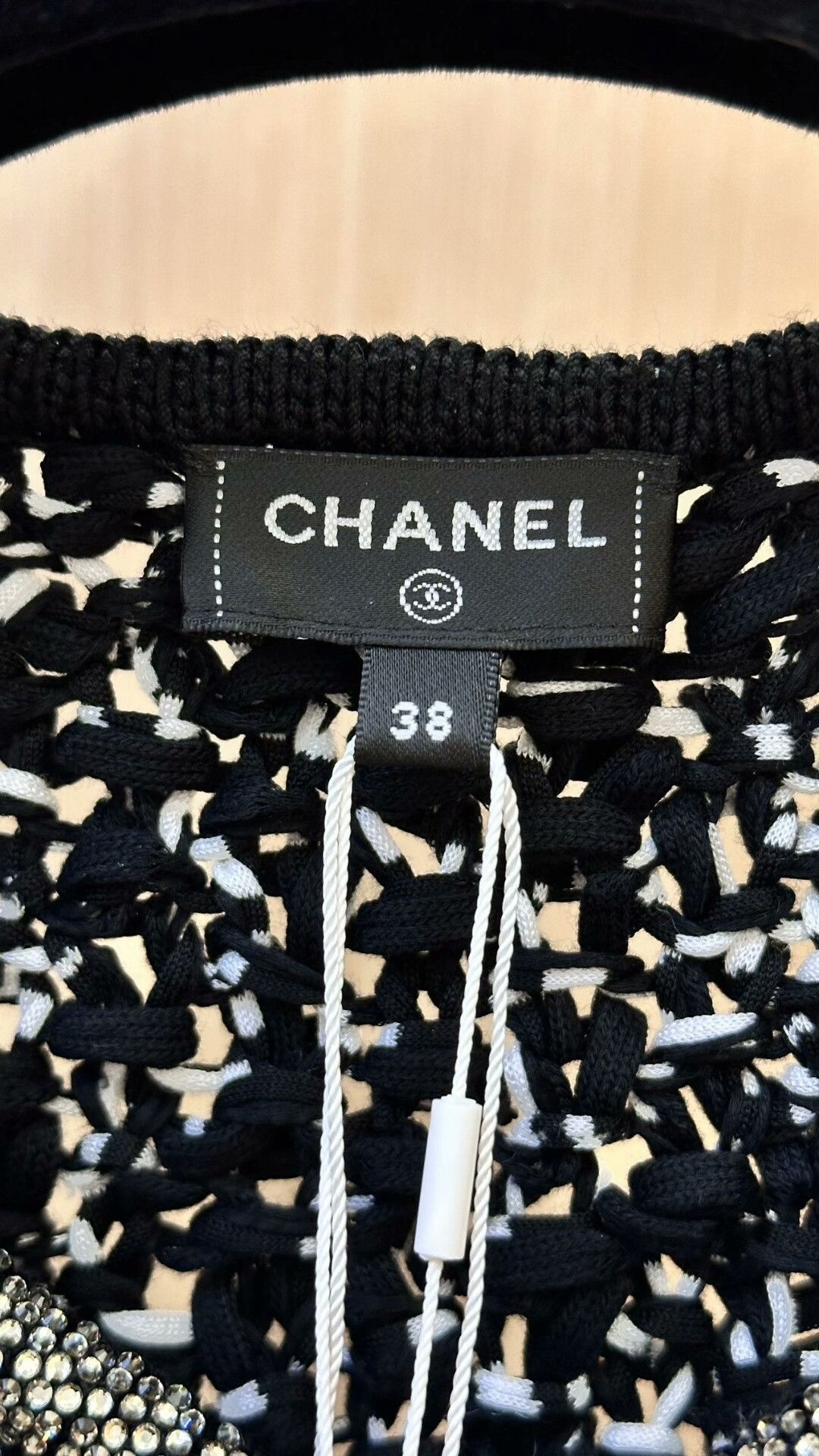 Chanel Chanel 25P Black White Crystal Trim Jacket Size US M / EU 48-50 / 2 - 3 Thumbnail