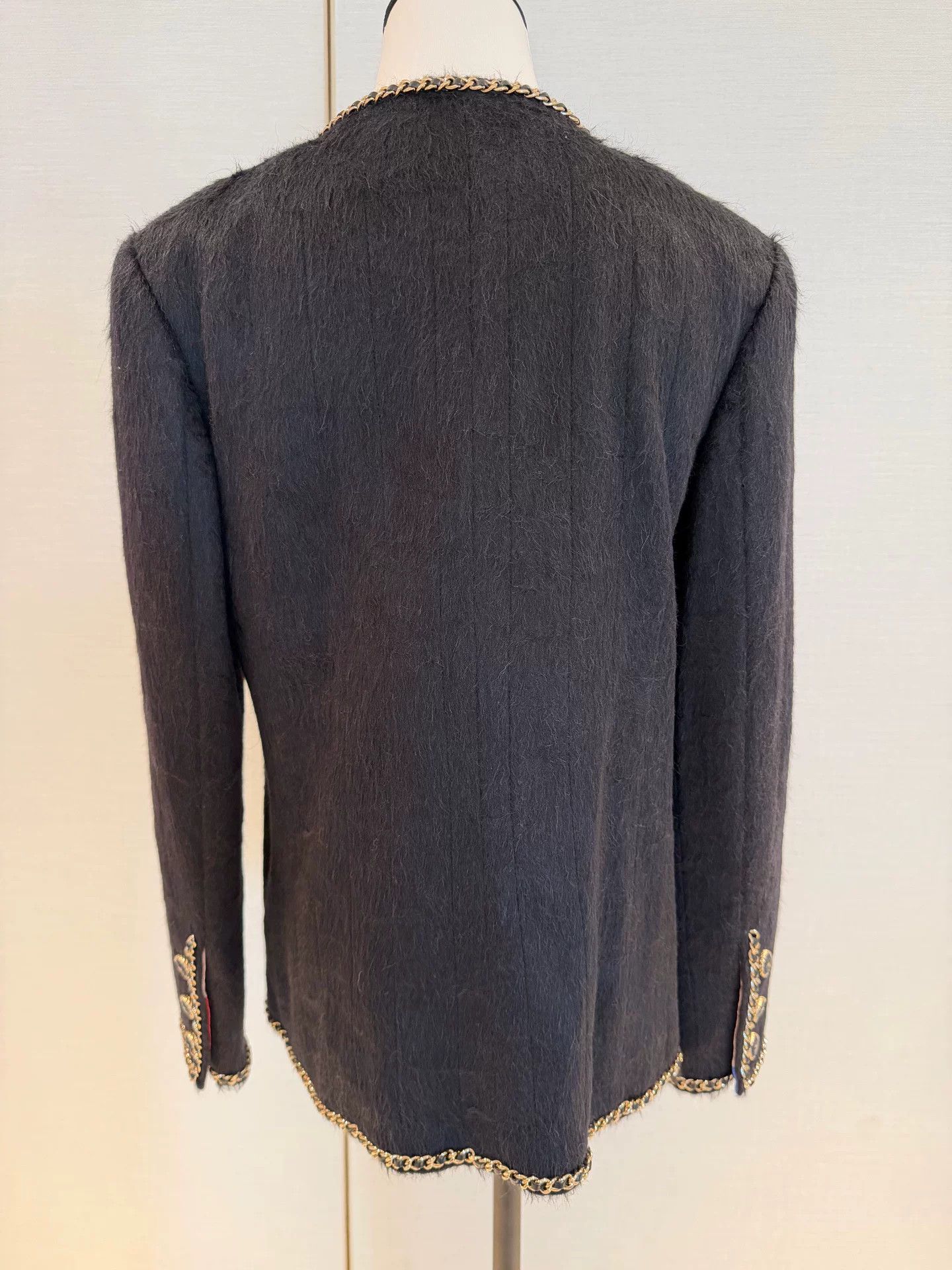 Chanel Chanel Horsehair Black Gold Chain Jacket Size US S / EU 44-46 / 1 - 2 Thumbnail