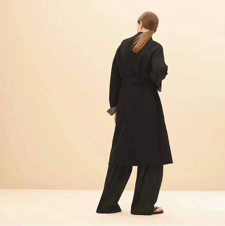 Hermes hermes black and gray cashmere coat Size US S / EU 44-46 / 1 - 7 Thumbnail