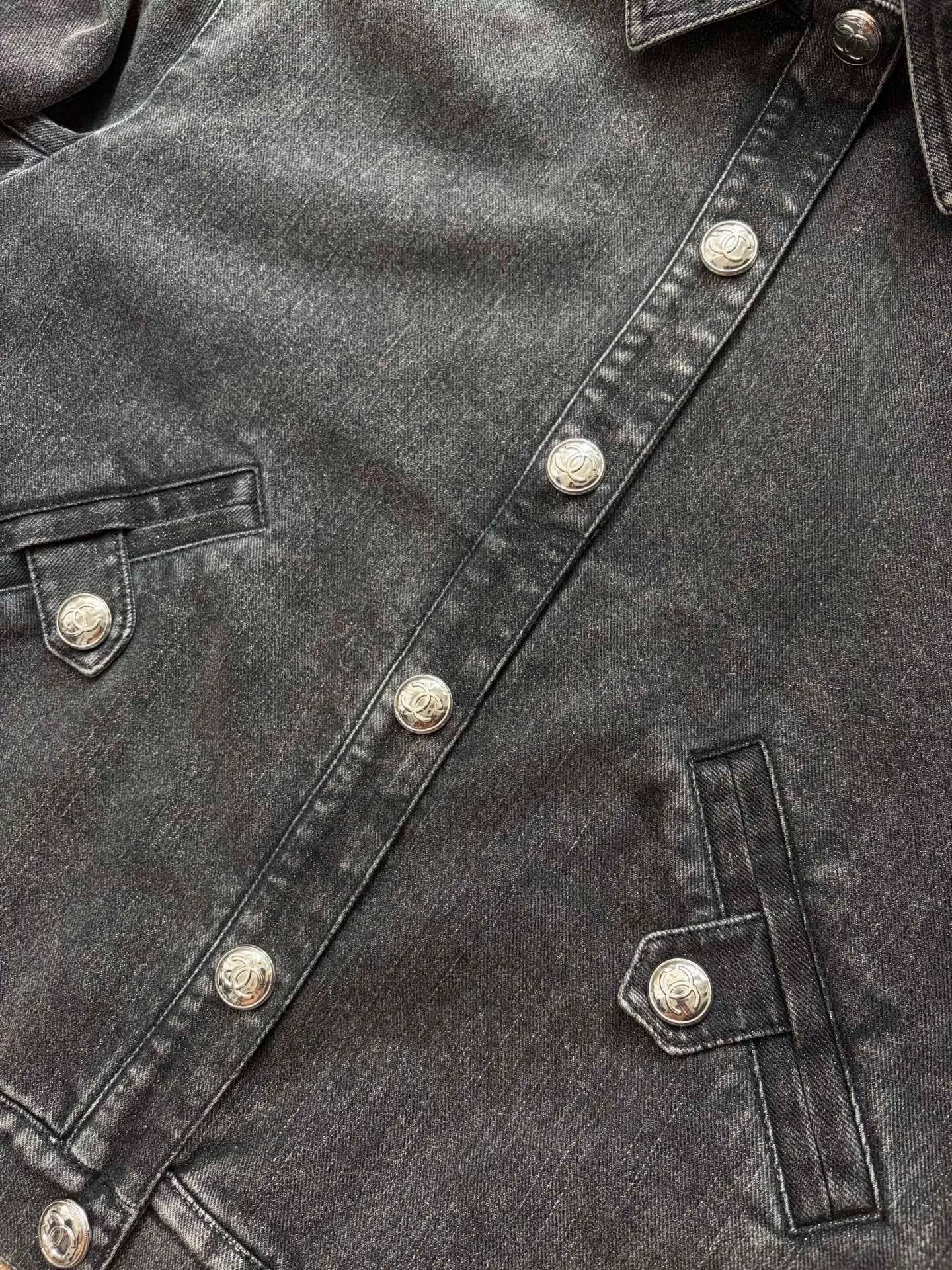 Chanel Chanel 23C Dark Gray Denim Jacket Size US XS / EU 42 / 0 - 3 Thumbnail