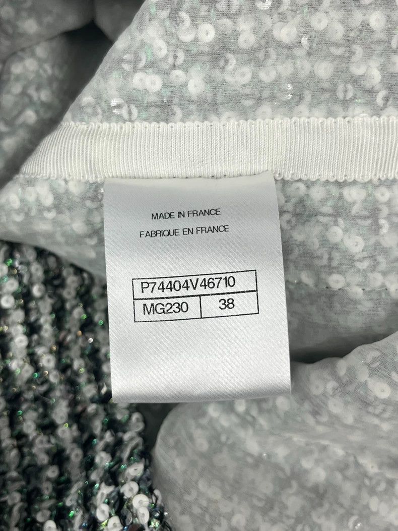 Chanel Chanel 23P Green Silver Sequin Jacket Size US M / EU 48-50 / 2 - 5 Thumbnail
