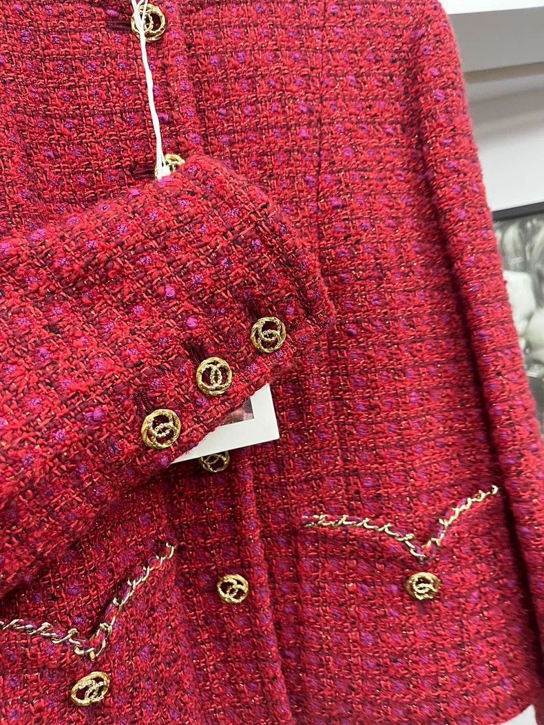 Chanel Chanel 23B Red Two-Pocket Jacket Size US M / EU 48-50 / 2 - 2 Thumbnail