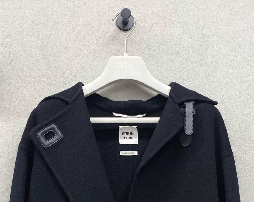 Hermes Hermès Black Cashmere Tie Coat Size US XS / EU 42 / 0 - 4 Thumbnail