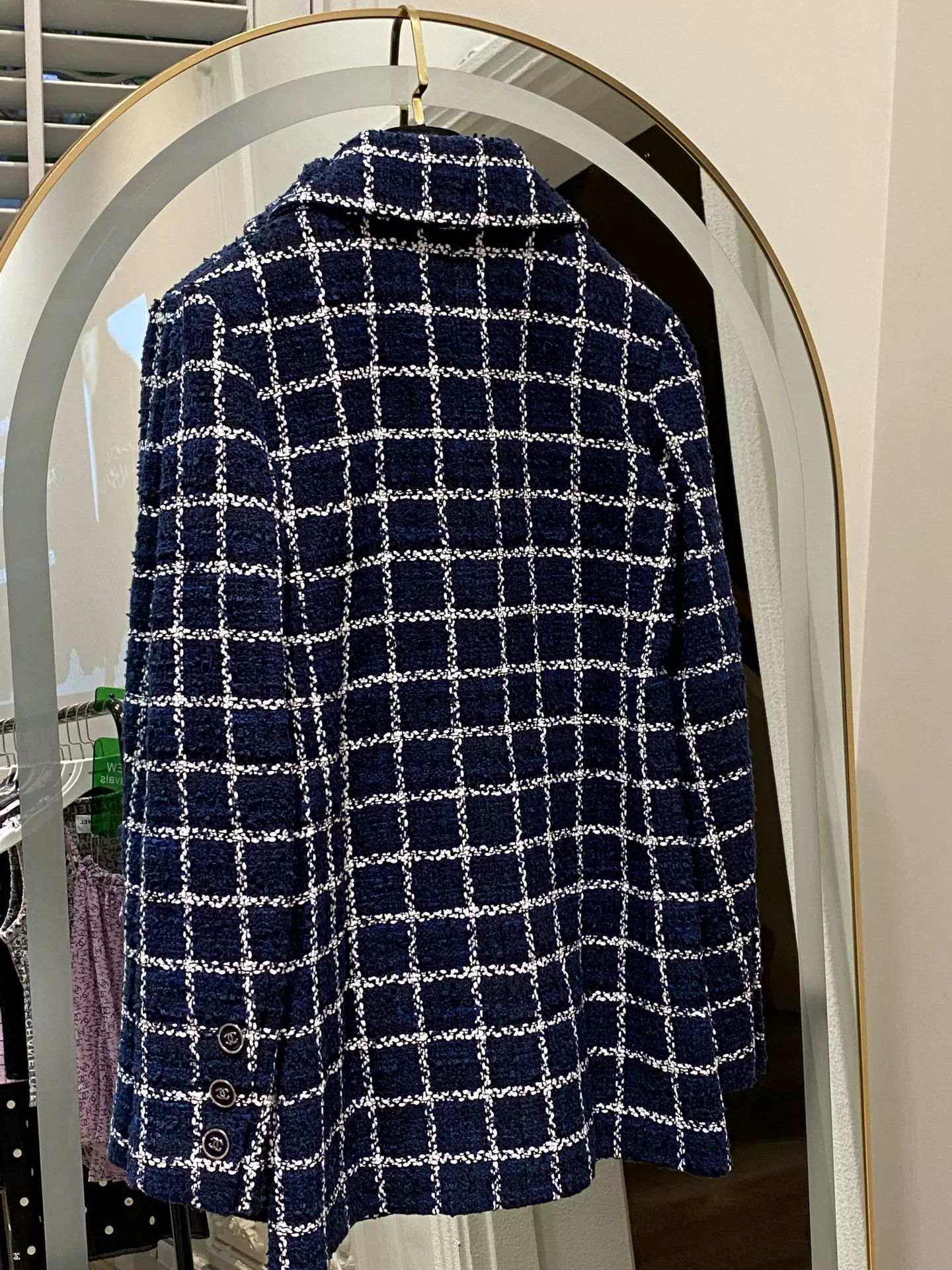 Chanel Chanel 2024 Blue Plaid Lapel Coat Size US XS / EU 42 / 0 - 2 Thumbnail