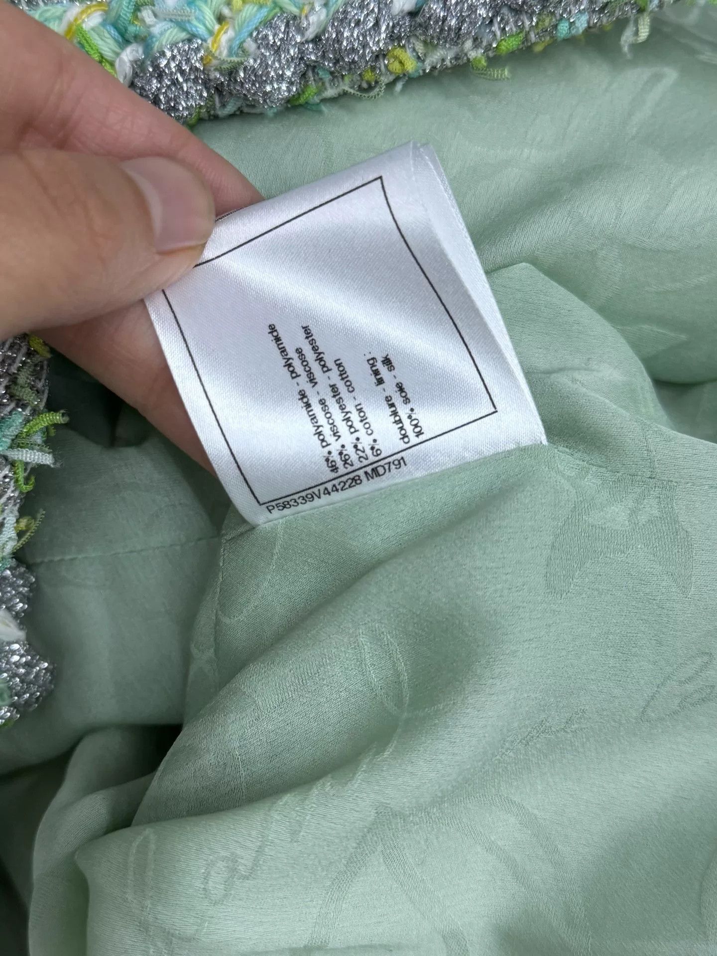 Chanel Chanel Green Silver Trim Four-Pocket Coat Size US M / EU 48-50 / 2 - 7 Thumbnail