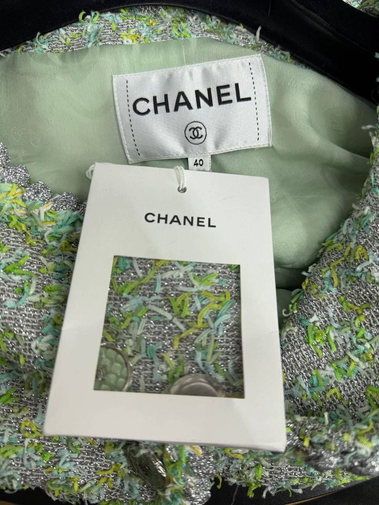 Chanel Chanel Green Silver Trim Four-Pocket Coat Size US M / EU 48-50 / 2 - 4 Thumbnail
