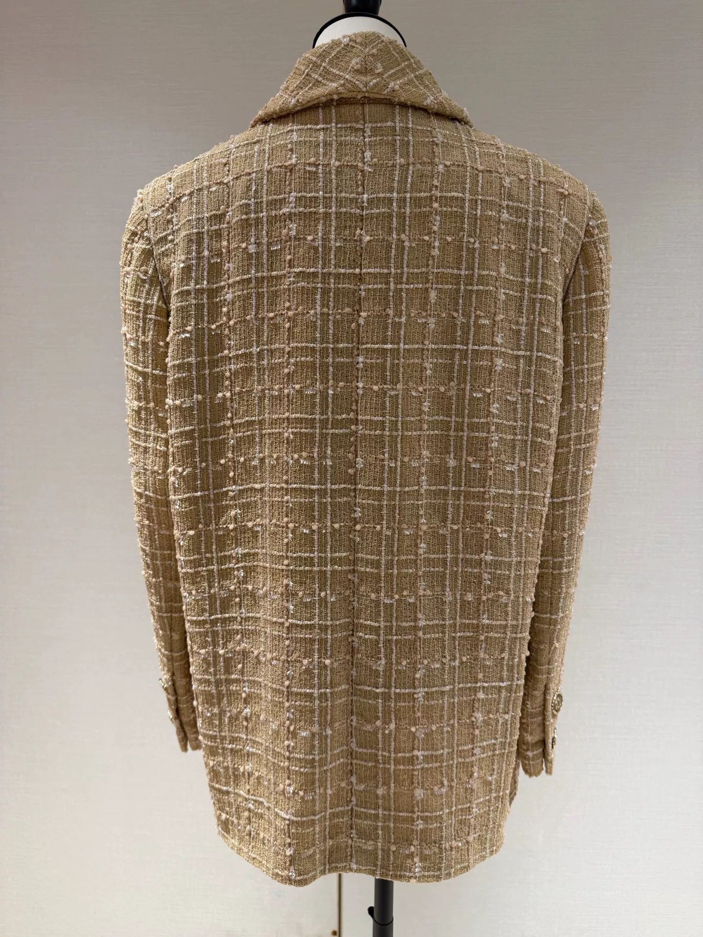 Chanel Chanel 19S Gold Plaid Blazer Size US M / EU 48-50 / 2 - 2 Thumbnail