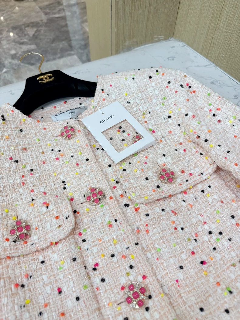 Chanel Chanel 19ss Pink Glass Button Silhouette Jacket Size US XS / EU 42 / 0 - 5 Thumbnail