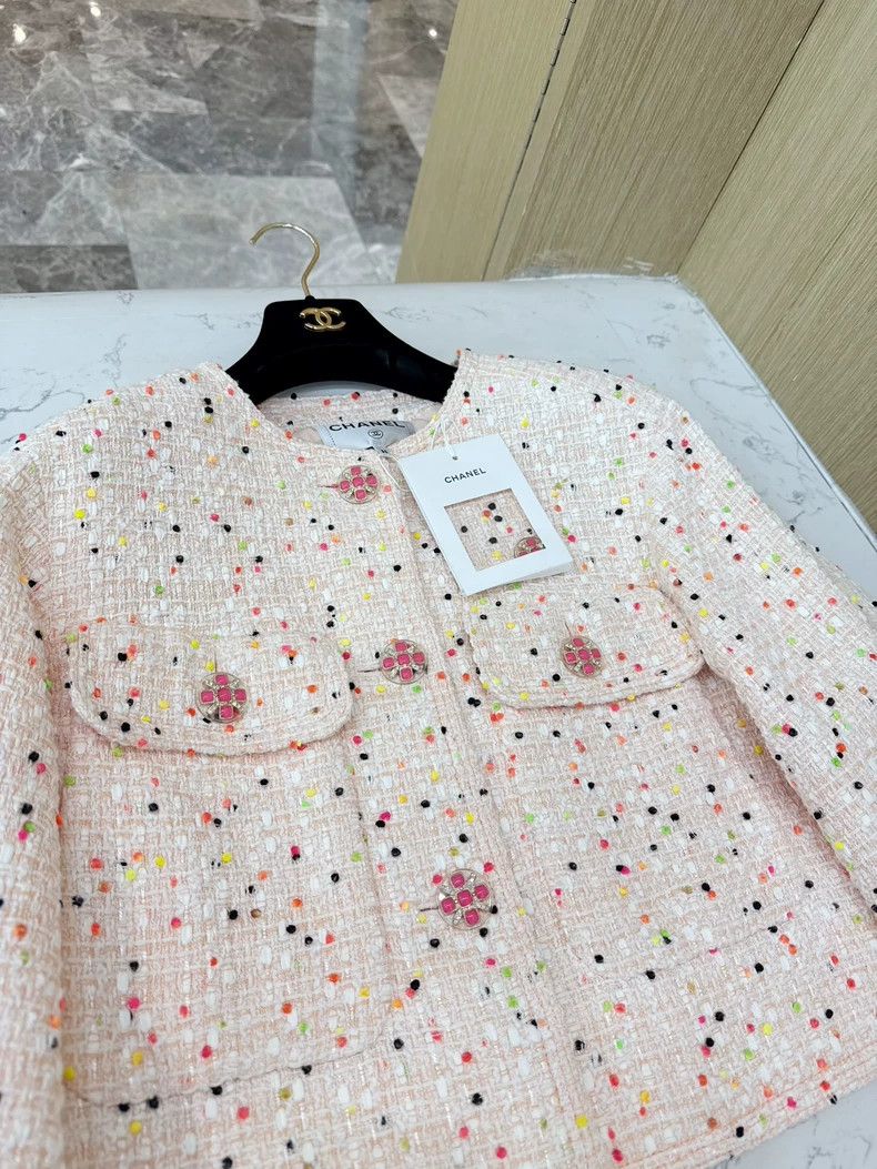 Chanel Chanel 19ss Pink Glass Button Silhouette Jacket Size US XS / EU 42 / 0 - 2 Thumbnail