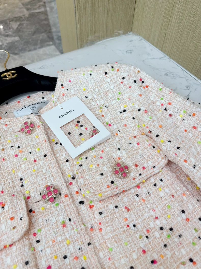 Chanel Chanel 19ss Pink Glass Button Silhouette Jacket Size US XS / EU 42 / 0 - 3 Thumbnail