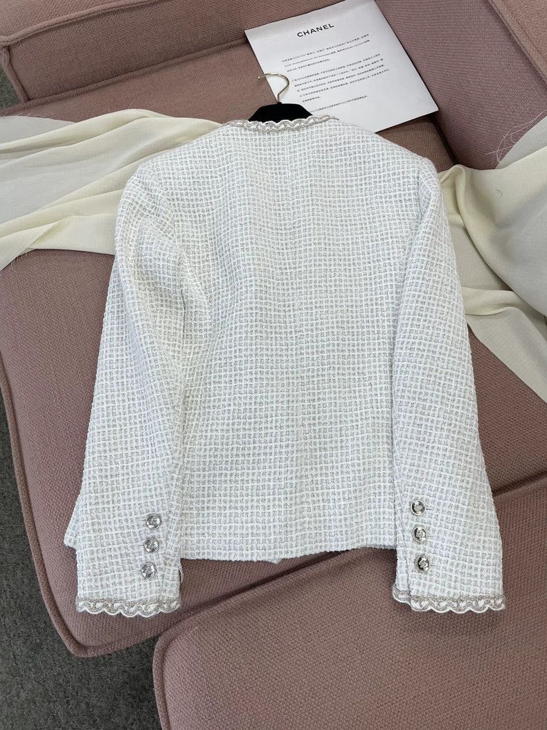 Chanel Chanel 25C White Tweed Double-Breasted Jacket Size US S / EU 44-46 / 1 - 5 Thumbnail